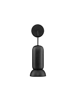 Stone Black Ceramic Shade & Sandy Black Steel Base LED GU10 1x10Watt 100-240Volt IP20 Bulb Excluded D:11 W:15 H:36 cm
