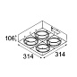 Multiple trimless for 4x LED GE встраиваемый в потолок светильник Modular