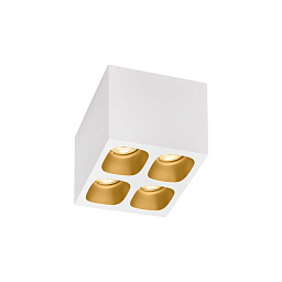 PIRRO SPOT SURFACE 4.1 Signal White + Gold Wever Ducre Pirro накладной потолочный светильник бело-золотой