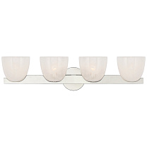 Carola 4-Light Bath Sconce полированный никель с белым стеклом стриэ