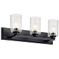Amity 23 Inch 3 Light Vanity Light with Clear Seeded Glass Black настенный светильник 37489 Kichler — фото 1