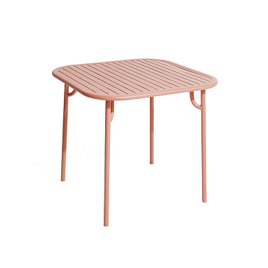 M0743219 WEEK-END Petite Friture Квадратный стол садовый металлический розовый