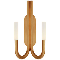 Rousseau Double Wall Sconce антично-патинированная латунь с гравированным кристаллом