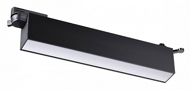 однофазный трековый линейный светильник черного цвета