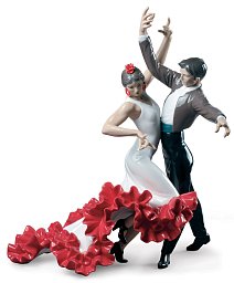 Фарфоровая статуэтка пары, танцующей фламенко Flamenco Dancers Lladro 01009333