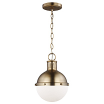 Hanks One Light Mini Pendant сатиновая латунь с белым стеклом