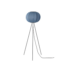 KW45 BS FHI Knit-Wit Made By Hand Напольная лампа высокая Ø45 с синим тканевым абажуром