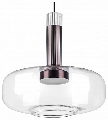 подвесной светильник с прозрачным плафоном и металлическим основанием