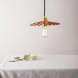 MLCMP018 Mullan Lighting Kapok подвесной светильник с волнистым керамическим плафоном тёплого терракотового оттенка