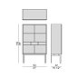 Стеллаж Matics 2 Porada на металлическом основании с кожаными ящиками MATICS-2-OPEN-L0N0AC-L0N0AC-A24AJ — фото 3