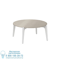 СТОЛИК TEA TIME Ø 75CM H40 WHITE CERAMIC TAUPE GREY Royal Botania