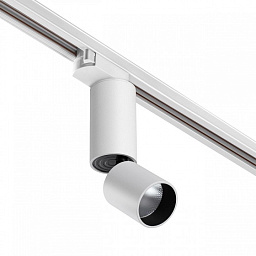 трековый светильник цилиндрической формы золотистого цвета для однофазного шинопровода