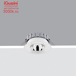 QW17 Easy Space iGuzzini Ø 163 mm - warm white - DALI - UGR<19 - Black / transparent / chrome