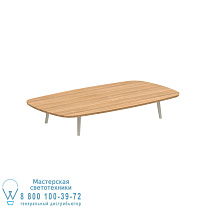 НИЗКИЙ СТОЛ STYLETTO LOUNGE 220x120CM, АЛЮМИНИЕВЫЕ НОЖКИ, ГРИБНАЯ СТОЛЕШНИЦА, ТИК Royal Botania