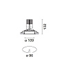 N074 Reflex iGuzzini adjustable luminaire - Ø 96 mm - warm white - flood optic - frame