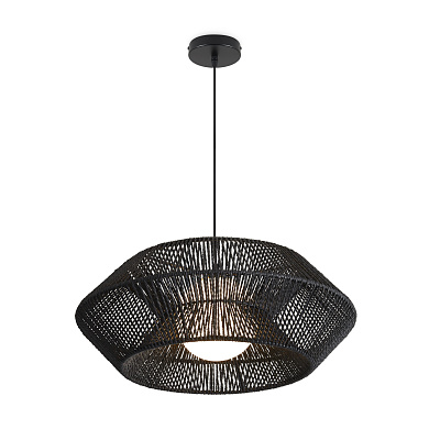 подвесной светильник с ажурным черным металлическим абажуром