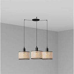 64314-47-3L MAMBO BLACK PENDANT LAMP RATTAN LAMPSHADE ø210*200 подвесной светильник Faro barcelona