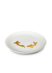 Фарфоровая тарелка с карпами кои Koi Lladro, золотой люстр 01009458