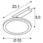 SLV 1004935 1PHASE-TRACK, PANEL ROUND 20 светильник 18Вт c LED 3000К, 1800лм