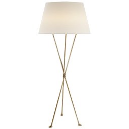 ARN1027G-L Visual Comfort Lebon торшер с абажуром и основанием на пересекающихся стойках цвета золота