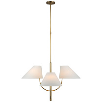Kinsley Large One-Tier Chandelier мягкая латунь с льняными абажурами