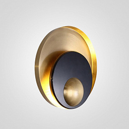 настенный светильник с овальным корпусом чёрно-золотого цвета