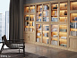 Novecento Книжный шкаф из дерева и стекла со встроенным освещением Morelato