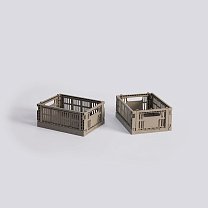 Ящик для хранения HAY Colour Crate Mini, набор из 2 шт., теплый серый