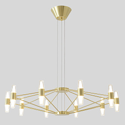 DOROTEA SP10 GOLD Crystal Lux DOROTEA подвесная люстра с десятью цилиндрическими плафонами на каркасе из латуни
