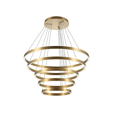 подвесной светильник латунного оттенка с кольцами разных диаметров
