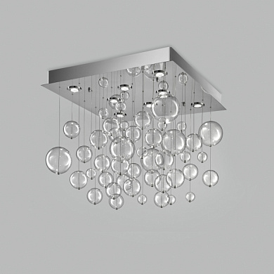 Metal Lux Bolero PL 8L 70 Square потолочный светильник с восемью лампами прозрачный; хром 253.380.01