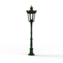 Louvre N° 8; one-piece clear glass E27 105W; British green