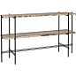 10074033 GUBI TS Collection Приставной столик TS Console 120x30x72 см, черный / нейтрально-белый травертин — фото 1