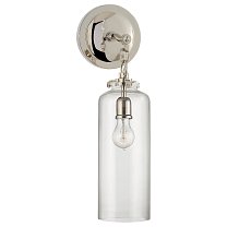 Katie Small Cylinder Sconce полированный никель с прозрачным стеклом