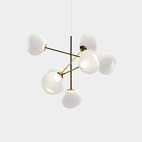 Люстра Tom Dixon Melt Opal Large - Опаловый полированный Поликарбонат с Золотой фурнитура