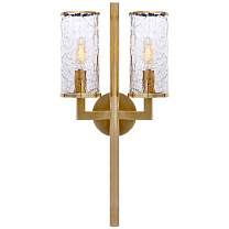 Liaison Double Sconce антично-патинированная латунь с кракелюрным стеклом