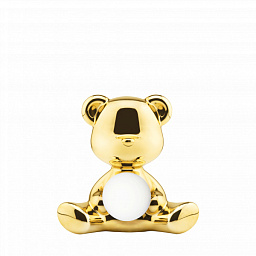 25003GO Qeeboo Teddy настольный аккумуляторный светильник в форме золотого медвежонка с глянцевым покрытием