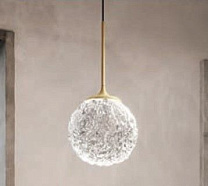 CRISTALGLOB SOSPENSIONE 9W 3000K OTTONE  SATINATO- SFERA CRI