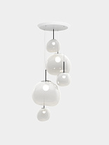 Подвесная система Tom Dixon Melt Opal Large-Round - Опаловый полированный Поликарбонат с Серебро фурнитура