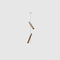 esprit double ceiling, white with brushed bronze lamphead