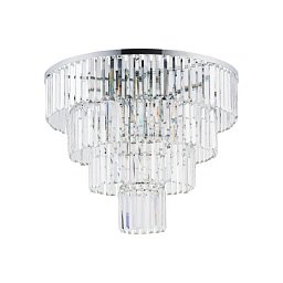 NW 7631 Nowodvorski Cristal потолочный светильник с многоярусными стеклянными подвесами металлического оттенка