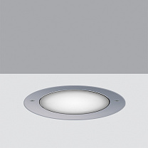 Light Up Family Recessed luminaire Earth D=239 mm - Flush-mount stainless steel frame -Warm White - Diffuse Optic - DALI 14.3W 288lm - 3000K - DALI-2 - Colour: Steel