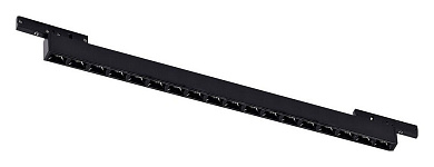 магнитный трековый светильник линейного типа чёрного цвета с вытянутым корпусом 24V