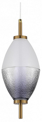 подвесной светильник в форме вытянутой капли с металлическими акцентами