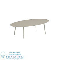 НИЗКИЙ ОБЕДЕННЫЙ СТОЛ STYLETTO 250X130CM АЛЮМИНИЕВЫЕ НОЖКИ ГРИБНАЯ КЕРАМИЧЕСКАЯ СТОЛЕШНИЦА ЖЕМЧУЖНО-СЕРЫЙ Royal Botania