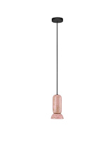 Shiny Pink Ceramic Shade & Sandy Black Steel Base LED GU10 1x10Watt 100-240Volt IP20 Bulb Excluded D:11 H:223 cm