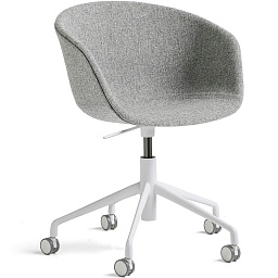 AA281-A001-AA25 Hay About a Chair About A офисное кресло на роликах с мягким сиденьем серо-белого цвета