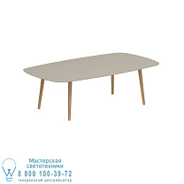 НИЗКИЙ ОБЕДЕННЫЙ СТОЛ STYLETTO 220x120CM НОГИ ИЗ ТИКА КЕРАМИЧЕСКАЯ СТОЛЕШНИЦА ЖЕМЧУЖНО-СЕРЫЙ Royal Botania