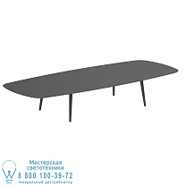 ВЫСОКИЙ СТОЛ STYLETTO LOUNGE 300X120CM АЛЮМИНИЕВЫЕ НОЖКИ АНТРАЦИТОВАЯ КЕРАМИЧЕСКАЯ ВЕРХНЯЯ ЧЕРНАЯ ЧЕРНАЯ Royal Botania