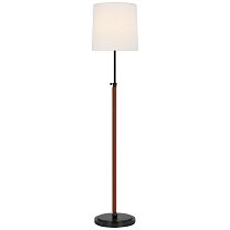 Bryant Wrapped Floor Lamp бронза и седельная кожа с льняным абажуром